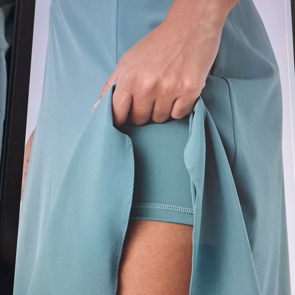 LARGE    HALARA BREEZEFUL ASYMMETRIC RUFFLE TRIM SLIT 2 IN 1 MAXI SKIRT - Picture 4 of 10